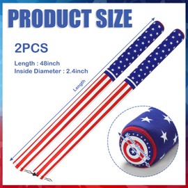 Harsever 48" 4th of July American Flag Boat Trailer Guide Pole Covers 2 Pcs,USA Boat Trailer Accessories for Fishing Boats Sailboat Trailers Independence Day Decorations (Red Blue01)