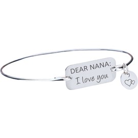 Dear Nana I Love You Bracelet, Silver Mother's Day Gift for Nana