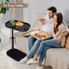 Aoligrace 360°Swivel C Shaped End Table, Adjustable Height TV Tray