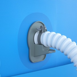 SHAPON 4 Pack Swimming Pool Pipe Holders, Pool Hose Support Holders for Above Ground Pools with Tape, Pool Accessories Compatible with Intex Pools