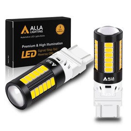 Alla Lighting 4257NA 4257 LED Bulbs Turn Signal Lights Replacement Super Bright 12V Blinker Lamps, 6000K Xenon White