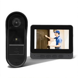 Video Timbre Inalámbrico, 1080P 8MP 170° Gran Angular Visión Nocturna sistemas de Intercomunicación con Video Timbre con Conversación Bidireccional, P