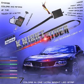 Stark Industries 48 RGB Knight Rider Scanner DRL Multi Color Flash Car Strobe 7 Color Universal Light Kit Strip 22 Inch