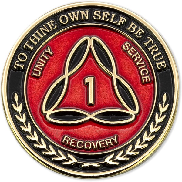 1 Year AA Coins - Sobriety Mint Infinity Triangle Gold