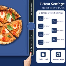 Food Warming Mat - Roll Up Buffet Hot Plates Heat Pad, Fast Heating Silicone Electric Warming Tray with 9Level Temperature, Portable Food Warmer for Parties Home Travel, Everyday Use (Green, 6 Plates)