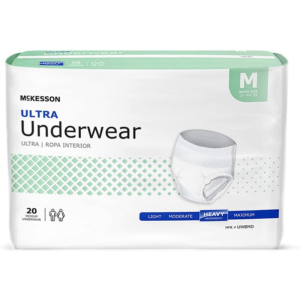McKesson Disposable Underwear Medium, UWBMD, Heavy, 80 Ct