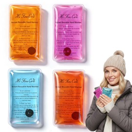 Click-Activated Hand Warmers 4-Pack, Reusable Pocket Heat Packs for Winter, Portable Warmers for Commute, Office, Outdoor Hiking & Sports, Safe for Adults & Kids