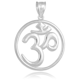 Silver Openwork Hindu Meditation Yoga Charm (Aum) Om Pendant