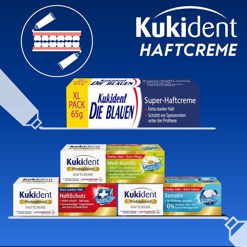 Kukident Active Plus denture cleaner, 3 x 33 tabs for