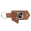PU Tan Leather Blank Photo Fob Keyring Picture Keychain Frame