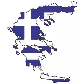 GREECE SILHOUETTE FLAG MAP FLAG BUMPER STICKER LAPTOP STICKER