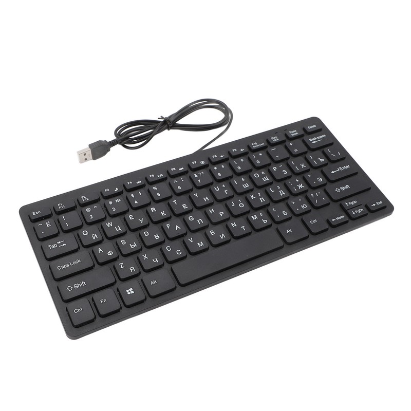78 Key Ultra Slim Language Keyboard USB Wired Compact Keyboard
