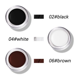 Erinde White Gel Eyeliner, Waterproof Long Lasting Cream Eyeliner Gel Pot, High-Intensity Pigments Smudge-Proof Eye Liner Makeup, Water-Resistant Eyeliner with 2PCS Brushes #02