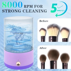 Limpiador De Brochas De Maquillaje, Silencioso, 8000 Rpm, Máquina Eléctrica Para Limpieza Profunda. Limpiador Automático Giratorio Para Brochas Y Esponjas De Maquillaje De Todos Los