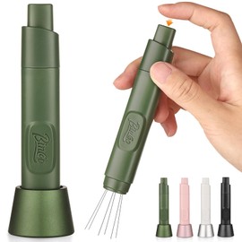 Retractable WDT Tool Espresso Distribution Tool - Coffee Distributor Espresso Stirrer for Barista with Storage Stand & Extra 6 Replaceable Needles (Green)
