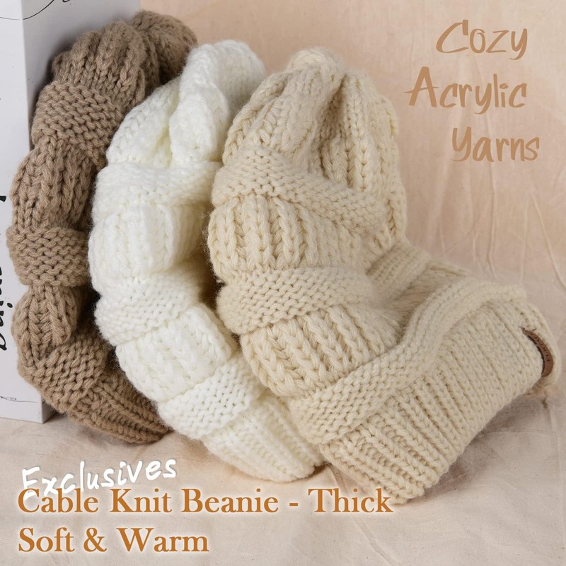 FURTALK Women's Beanie Hat, Warm, Winter-Wear with Soft Inner Lining,