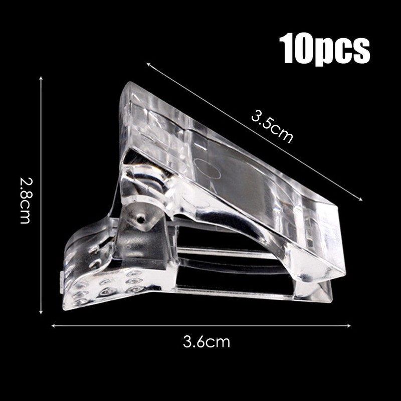 10 Pieces Transparent Nail Clips, Gel Nail Clips, Crystal Nail