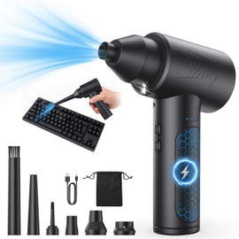 LOXP Electric Air Duster – 150000RPM Powerful Compressed Air Duster with LED Light, 3 Gears, 7500mAh Battery & Fast Charging, Rechargeable Air Blower for Computer, Keyboard, PC, Car, House & Outdoor