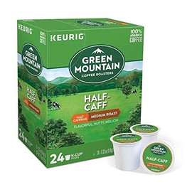 Green Mountain Coffee Roasters Half Caff, Single-Serve Keurig K-Cup Pods, Medium Roast Coffee, 24 Count