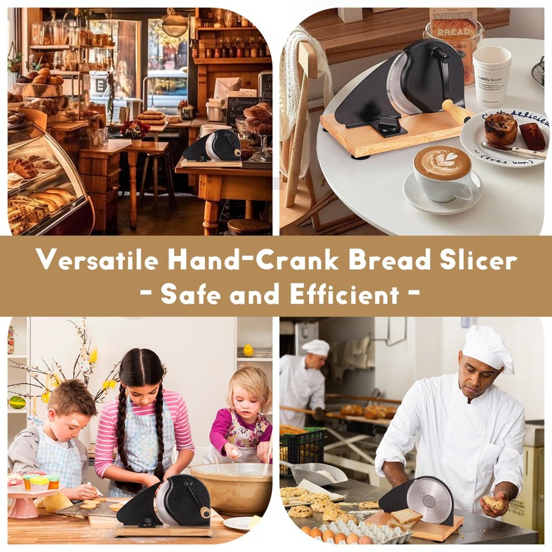 Manual Bread Slicer, Versatile Hand-Crank Bread Slicer for Bakeries, Coffee