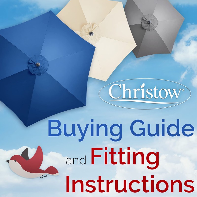 CHRISTOW Replacement Parasol Canopy 2.4m Hexagonal 6 Arms UV 30+