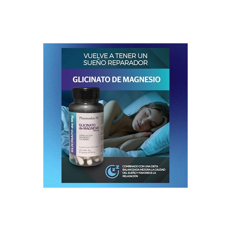 Glicinato de Magnesio, 500 mg de Glicinato de Magnesio por