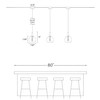 Helitemis 1-Light Brushed Brass Glass Pendant Light, Adjustable Height Modern