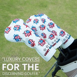 Golf Club Headcover Lucky Clover Goblet Golf Headcover Golf Wood Cover Aliennana Driver Cover (DR) Fairway Wood (FW), Utility (UT) (Driver(1pcs)) Made of Premium Embroidery PU Leather (Driver(1pc))