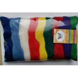 Christmas Set* Pure Wool Tops for Needle and Wet Felting, Packs of 30, 60 and 90 Grams (90 g)