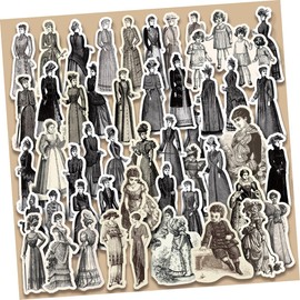 KOMBIUDA 1bag Vintage People Scrapbook Stickers Retro Fashion Characters for Journaling DIY Craft Supplies of Elegant Stickers for Scrapbooking and Manual Decoration