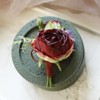 MAFELOE Corsage Boutonniere Set, Burgundy, 2 Pieces (X1-DB)