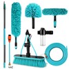 Adjustable 24FT Water Fed Pole Cleaning Kit with 4 Brush