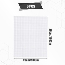 6pcs Plastic Mesh Canvas Sheets, 11.02x9.06in 5CT Plastic Mesh Canvas Plastic Mesh Canvas Sheets for Embroidery Plastic Mesh Screen for DIY Crochet Crafts(Transparent)