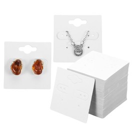 sourcing map 100 Pcs Earring Display Cards, 2" Ring Display Cards with 6 Holes Jewelry Paper Bracelet Packaging Cards for Selling Small Business Jewelry Making Keychain, White