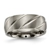 Solid Titanium Swirl Design 8mm Men's Wedding Brushed Matte Finish