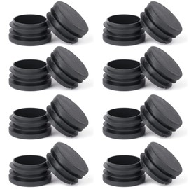 OSDUE 16PCS Round 40mm Plastic End Caps, Furniture Caster Cups,Non-Slip Furniture Pads Floor Protectors, for Bed Cabinet Sofa Tables Desks Chairs Bed Furniture Foot (Black), Prevent Scratches & Damage