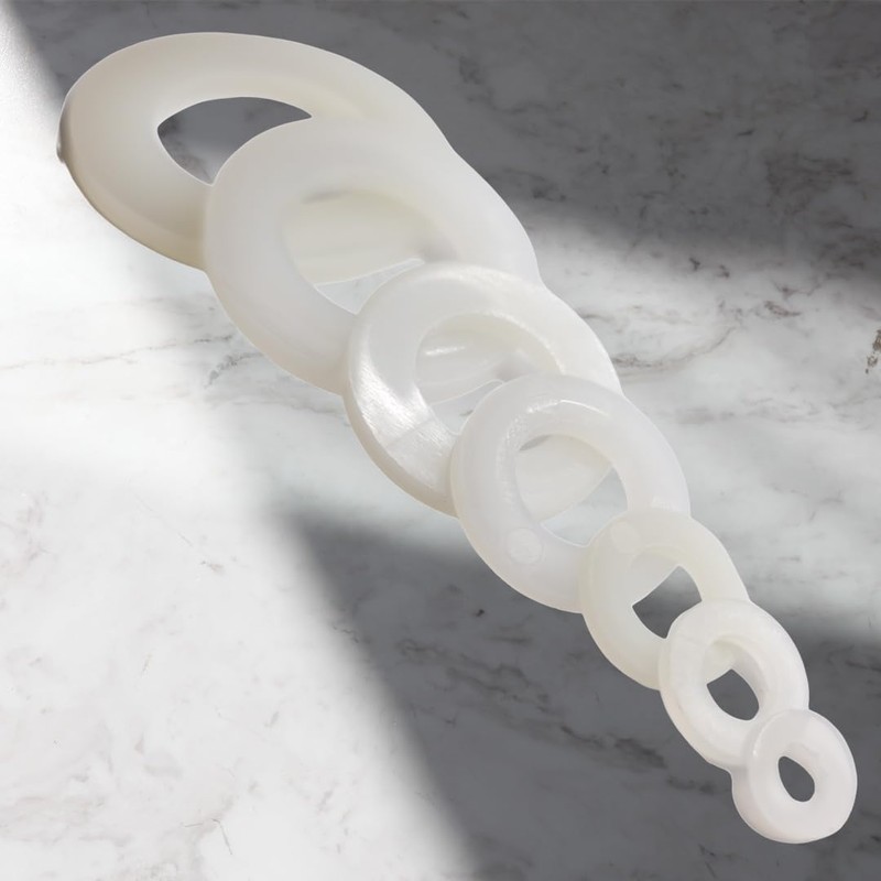 M7 White Nylon Black White Washers Flat Form A (Pack