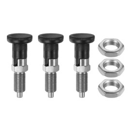 HARFINGTON 3pcs Push Fit Ball Nose Spring Plunger M10x1 Thread Length 5mm Pin Dia Stainless Steel Self-Locking Plunger Retractable Index Plunger for Industrial Equipment