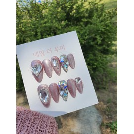 [107 Colors] Heart Bling ❤ Handmade Nail Tips - Chart A (Number in order request) / [107컬러] 하트블링 ❤ 수제네일팁 - 차트 A (번호는 주문 요청사항에)