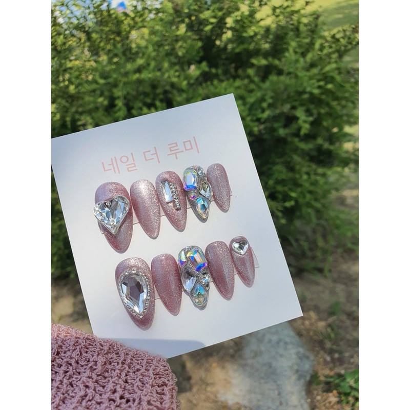 [107 Colors] Heart Bling ❤ Handmade Nail Tips - Chart