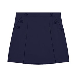 Nautica girls School Uniform Stretch Poplin Scooter Skirt, Navy, 4 US