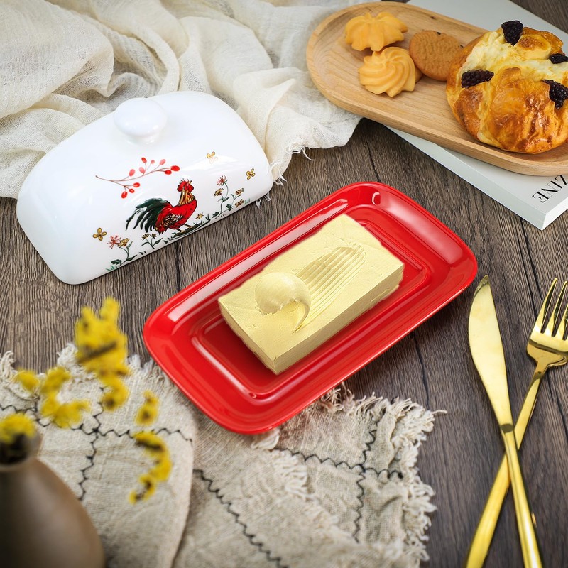 Bicuzat Ceramic Butter Dish with Lid Butter Keeper Butter Plate