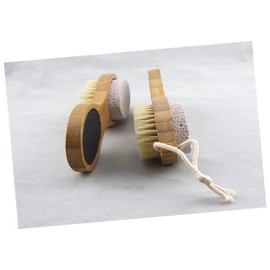 SAFIGLE Bamboo Foot Massage Brush Exfoliating Stone and Cleaning Brush for Dead Skin Removal for Foot Care and Relaxation