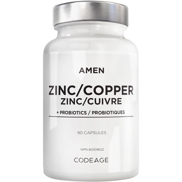 Amen Zinc & Copper + Probiotic Supplement – Zinc Bisglycinate