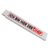 Wooden metre stick with funny saying and crown – Ich