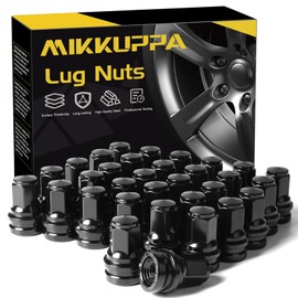 MIKKUPPA OEM M14x1.5 Lug Nuts - Replacement for 2017-2025 Ford F250 F350, 13/16" 21mm Hex Black Closed End Mag Seat Lug Nuts HCPZ-1012-B, HCPZ-1012-A (32pcs)