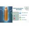 Copper Bottle (34oz/1000ml) Unique Large,100% Pure Copper, Handmade Bottle for