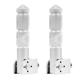 povtii 2 PCS Motorcycle Foldable Foot Pegs, 90 Degree Electric Motorbike Passenger Footrests Rearsets, 8MM Universal Motorcycle Bicycle Folding Passenger Footpeg Supports (Silver)