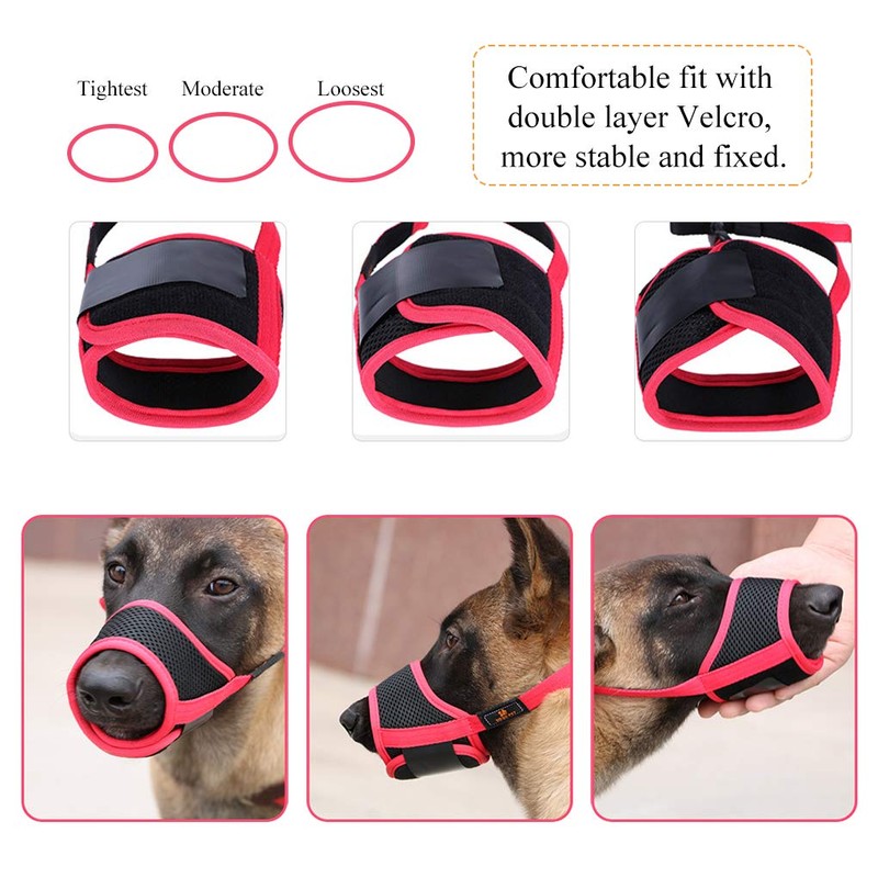 Andiker Mesh Dog Muzzle with Adjustable Loop and Soft Pad,