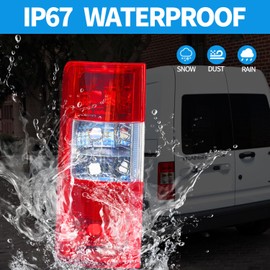 Spwrney Tail light Cover for Transit Connect 2010 2011 2012 2013, Driver Side Tail Lamp Brake Lamps Housing W/O Bulbs & Circuit Accessories, Replace # FO2800225, 9T1Z13405A, Red Lens, Left Side